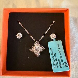 BiBi Sterling Silver Moissanite Necklace Set
